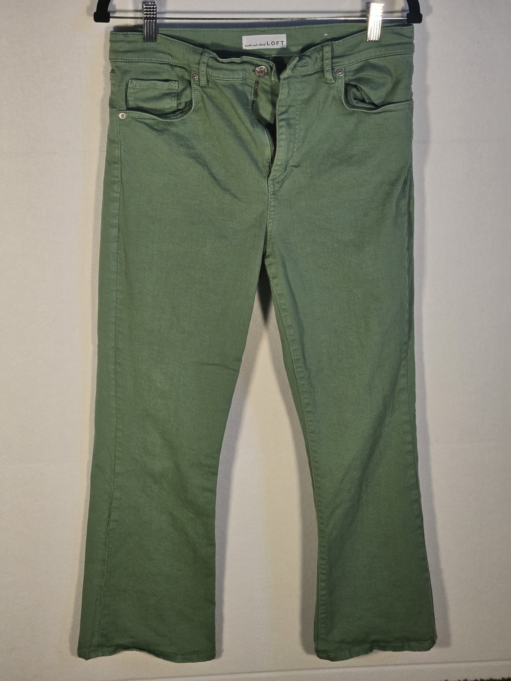 LOFT Kick Crop green jeans